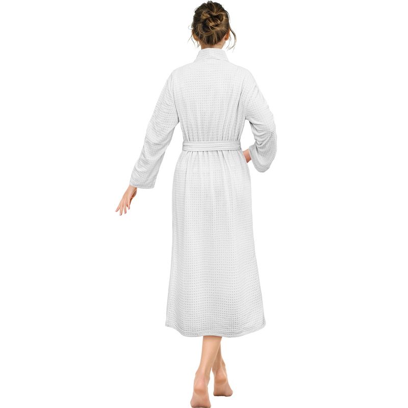PAVILIA Women Waffle Knit Robe, Soft Cozy Breathable Lightweight Long Bathrobe with Side Pockets for Shower Spa House, 2 of 8