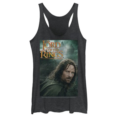 Women's Lord of the Rings Fellowship of the Ring Aragorn Movie Poster Racerback Tank Top