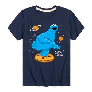 Boys' - Sesame Street - Cookie Monster In Space Short Sleeve Graphic T-Shirt - 1 of 4
