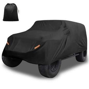 Unique Bargains SUV Car Cover Fit for Jeep Wrangler JK 4 door 2007-2017 Outdoor Waterproof Sun Dust Wind Snow Protection 210D Oxford