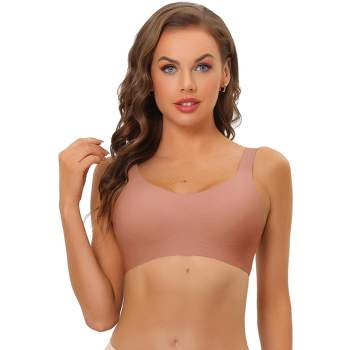Allegra K Women's Wirefree Longline Hem Wide Straps Padded Full Coverage  Lace Minimizer Bra Pink 36e : Target