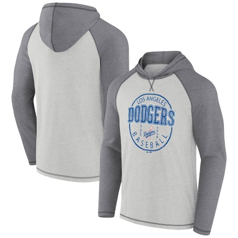 MLB Los Angeles Dodgers Men's Lightweight Bi-Blend Hooded Sweatshirt - L