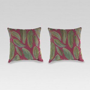 Outdoor Set of 2 Accessory Toss Pillows - Maroon - Jordan Manufacturing, Red