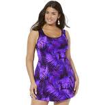 Swimsuits for All Women’s Plus Size Chlorine Resistant Tank Swimdress