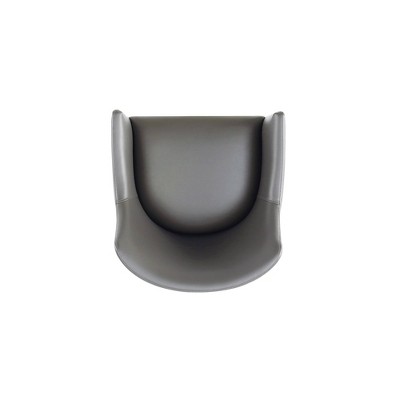 Pebble Grey Modern Upholstered Faux Leather Low Side Chair