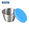 Unique Bargains Stainless Steel Bento Box Snack Condiment Containers with Lids 3 Pcs - 3 of 4