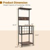 Costway Wine Rack Freestanding Floor with Countertop Wine and Glass Holder Wine Shelf - 3 of 4