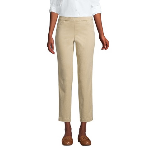 Lands' End Women's Mid Rise Pull On Chino Crop Pants : Target