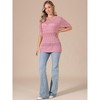 INSPIRE CHIC Women's Crew Neck Summer Casual Lightweight Short Sleeve Hollow Out Crochet Tops - 4 of 4
