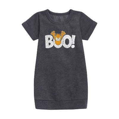 - Garfield - Garfield Boo Graphic Short Sleeve Fleece Dress