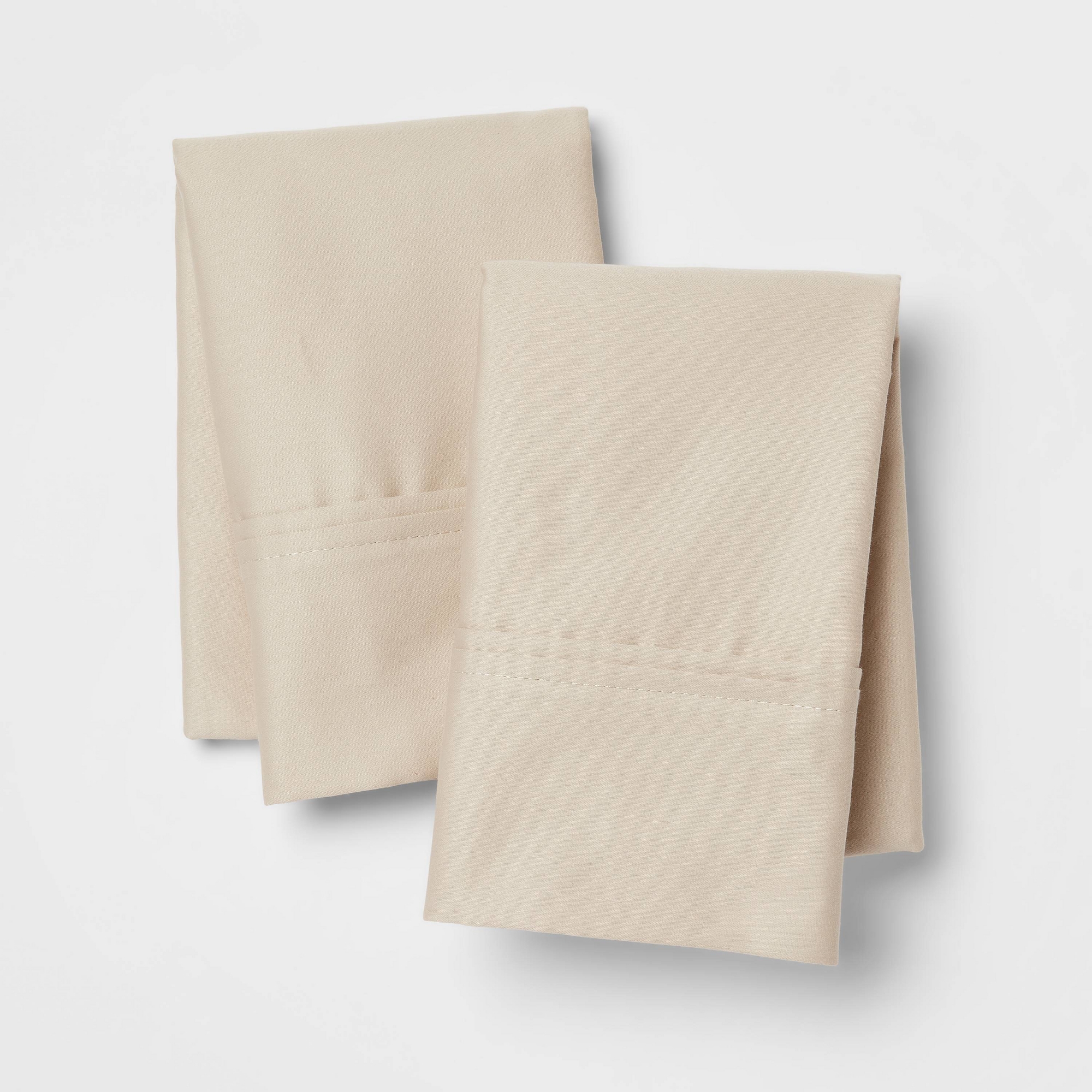 Standard Solid Performance 400 Thread Count Pillowcase Set True Khaki - Threshold™