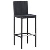 vidaXL Garden Bar Set Black (Rattan), Cream (Cushions) - 3 of 4