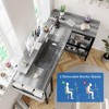 49" L Shaped Desk with Power Outlet & LED Lights, Reversible Corner Computer Desk with Storage Shelves & Monitor Stand - 3 of 4