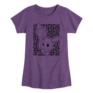 Girls' - Pokémon - Eevee Pattern Fitted Short Sleeve Graphic T-Shirt - 1 of 4