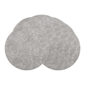 REGALWOVEN Placemats Set of 6 Leather Round Placemats for Kitchen Dining Table Decor Table Placemats Wipeable Table Mat - 1 of 4