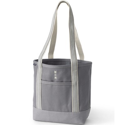 Lands' End Extra Large Print 5 Pocket Open Top Long Handle Canvas Tote Bag  - - Natural/glen Check : Target