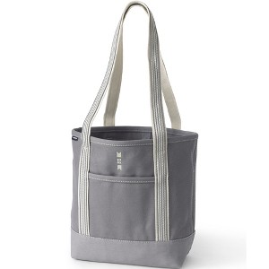 Lands' End Open Top Long Handle Canvas Tote Bag - 1 of 4