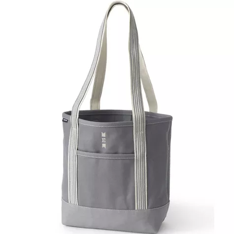 Lands' End Open Top Long Handle Canvas Tote Bag, image 1 of 5 slides - soccer mom outfits