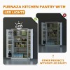 50 inch LED Kitchen Pantry Storage Cabinet with Adjustable Shelves and Door Racks, Freestanding for Small Spaces - 2 of 4