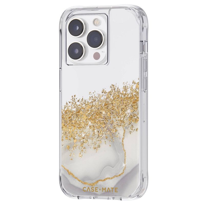 Case-Mate Apple iPhone 14 Pro Max Case- White/Gold Karat Marble, 3 of 7