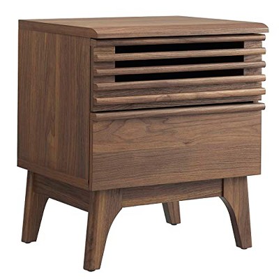 Modway Render Mid-Century Modern, Nightstand, Walnut