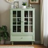 Display Storage Cabinet with Tempered Glass Door,Kitchen Cabinet,Modern Wooden Storage Sideboard Cupboard for Living room-Maison Boucle - 2 of 4