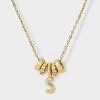 14K Gold Dipped Cubic Zirconia Rondelle Initial Necklace - A New Day™ Gold - 2 of 4