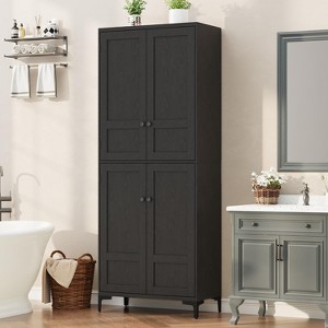 71 Inch Tall Storage Cabinet, Kitchen Pantry 5 Tier Bathroom Cabinet with 4 Doors Adjustable Shelves for Kitchen, Dining Room, Bathroom - 1 of 4