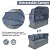 Sapphtopaz Patio Furniture Set Wicker Daybed Sectional Sofa Set with Retractable Canopy Coffee Table with Storage for Backyard, Garden, Gray - 3 of 4