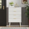 4 Drawer Dresser With Storage, Chest of Drawers With Metal Handles, Modern Minimalist Nightstand， Organizer Cabinet for Living Room, Bedroom, Hallway - 2 of 4