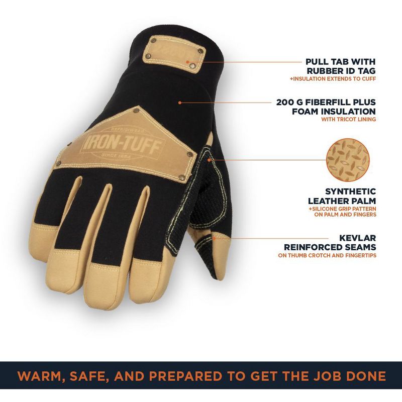 RefrigiWear Iron-Tuff Insulated Leather Work Gloves with Silicone Grip, 4 of 8
