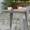 Merrick Lane Indoor/Outdoor Dining Table, 23.75" Square All Weather Poly Resin Top with Steel Base - 4 of 4