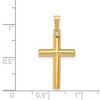 Black Bow Jewelry 14k Yellow Gold 2D Hollow Latin Cross Pendant - 4 of 4