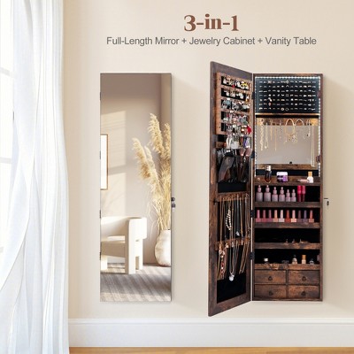 Costway Mirror Jewelry Cabinet