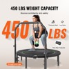 VEVOR Foldable Mini Trampoline, 52 Inch Fitness Rebounder, Max Load 450lbs Exercise Trampoline with 4 Level Height Adjustable Foam Handle - 3 of 4