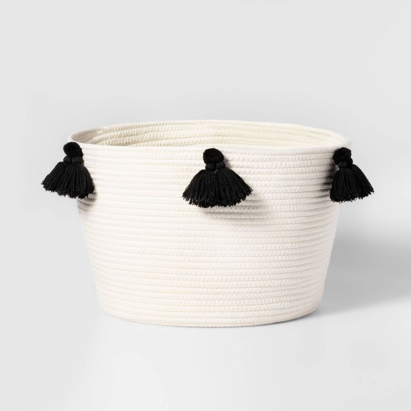 Kids' Coiled Rope Basket with Tassels - Pillowfort™, 1 of 13