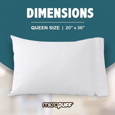 Ultra-Soft White Polyester Hypoallergenic Queen Pillowcases - 2 Pack