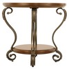Signature Design by Ashley Nestor End Table Medium Brown : Round, Oil Rubbed Finish, Open Shelf, Wood & Metal - 4 of 4