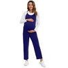 Coolmee Women's Maternity Jumpsuits Casual Adjustable Spaghetti Strap Jogger Overalls Outfits Pregnancy Rompers with Pockets S Blue - 2 of 4