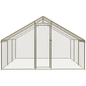 Acekool Large Metal Chicken Coop, Heavy Duty Walk-In Poultry Cage with Waterproof & UV Cover, Rabbit Duck House - 1 of 4