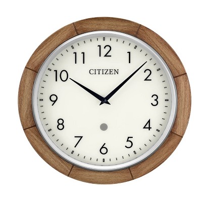 Bulova Clocks CC5011 CITIZEN Echo/Alexa Compatible, Wall-Mounted Wooden Smart Home Clock with Voice Programmable LED Timer, Brown