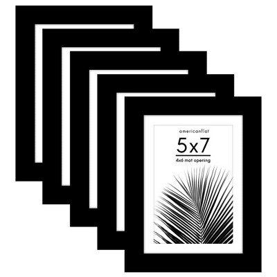 Americanflat 5 Pack of Picture Frames with Mat - Plexiglass Cover