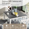 Gulches 5-Piece Modern Dining Set for 4 - 34.5" Grey & White Two-Tone Square Table + 4 X-Back Chairs, Space-Saving for Small Kitchen/Dining Room - 4 of 4