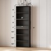 MOEPISY 72inch Tall Book Shelf Bookcase with Storage, 7-Tier Bookcase Fluted with Drawer Black - 4 of 4