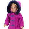 Sophia’s by Teamson Kids Moose Print Winter Pajamas & Fuzzy Slipper Set for 18” Dolls, Blue/Pink - 4 of 4