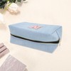 Unique Bargains Corduroy Rectangular Letter Makeup Bag Sky Blue 1 Pc - 3 of 4