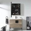 SpassWay Recessed or Wall Mount Medicine Cabinet 16 x 24 Inch Bathroom Mirror Cabinet with HD Mirror, Black - 3 of 4