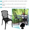 Sunnydaze Outdoor Crossweave Design Black Cast Aluminum Patio Dining Chair, 2pk - 3 of 4