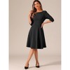 INSPIRE CHIC Women's Boat Neck Half Sleeves Midi Flared Office Dresses - image 4 of 4