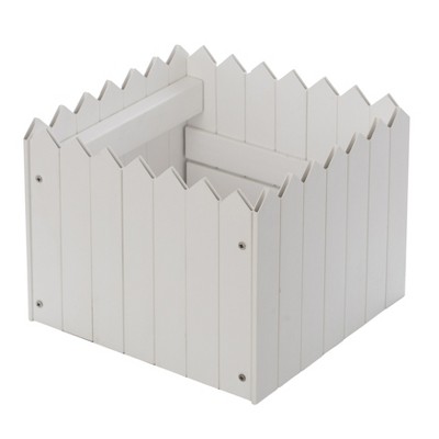 Traditional Square White Vinyl Outdoor Planter Box, 10.5"